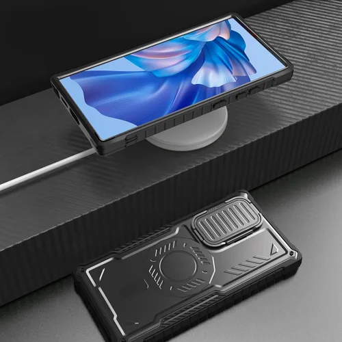 Vista 7 de FITO Funda para Samsung Galaxy S24 Ultra con protector de pantalla, grado militar, a prueba de golpes, con cubierta de cámara y soporte (negro)