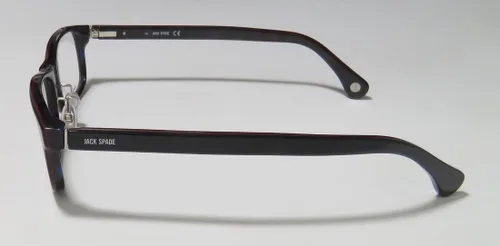Vista 4 de Jack Spade Larson - Lentes rectangulares para hombre y mujer con bisagras flexibles de borde completo, auténticos coleccionables de forma clásica