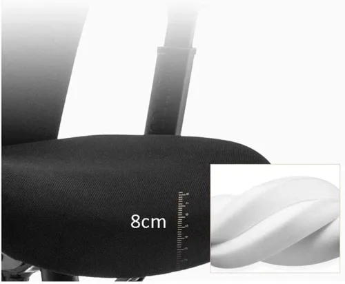 Vista 7 de Silla de oficina ergonómica con soporte lumbar, reposabrazos ajustables, altura ajustable, color negro