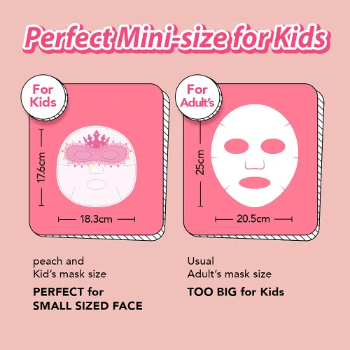 Vista 3 de peach and Máscara facial para niños, cuidado de la piel para niños, kit de día de spa para niñas, regalo perfecto para niñas de 6 a 8 años, paquete