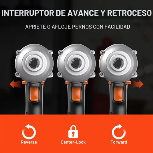 Vista 5 de LiTHELi Kit de llave de impacto inalámbrica de 20 V con batería de 2.0 Ah, pistola de impacto de anillo de cerdo de 1/2 pulgada, máximo 295