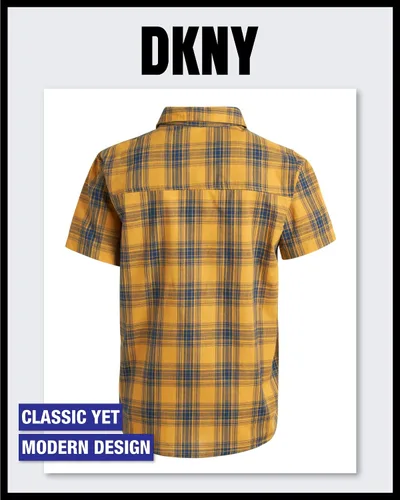 Vista 6 de DKNY Camisa de niño - Camisa de manga corta con botones (talla 4-20)