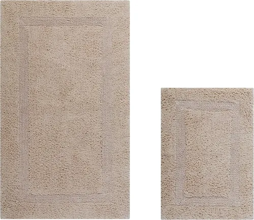 Vista 63 de Better Trends Alfombra de Inodoro en Forma de U Cubierta de Asiento de Inodoro de Lujo 100% Algodón Absorbente de Agua, Cubierta de Tapa Reversible