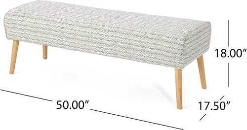 Vista 3 de Christopher Knight Home Sade Mid Century - Otomana de tela bohemia, patrón de zigzag gris claro