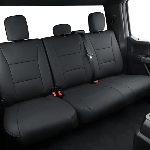 Vista 10 de Covertopia Fundas de asiento de piel sintética F150, ajuste personalizado para Ford F150 SuperCrew 2015-2024 2025 y 2017-2024 2025 F250 F350 F450