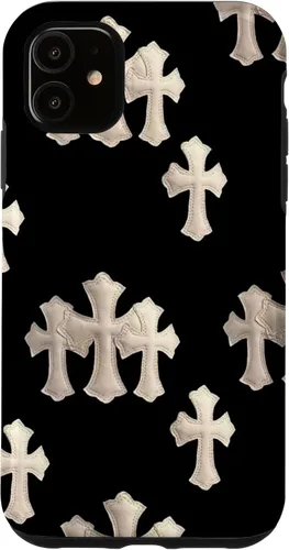 Vista 8 de Funda en blanco y negro con cruces para iPhone 17