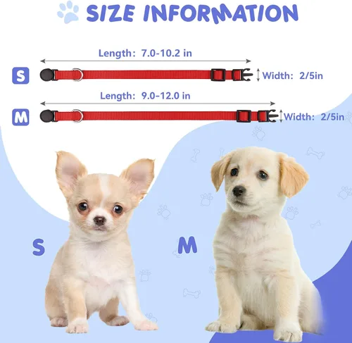 Vista 4 de Correa Blaoicni con identificación para cachorros, correa de nailon suave, ajustable, para mascotas recién nacidas, con tablas de registro