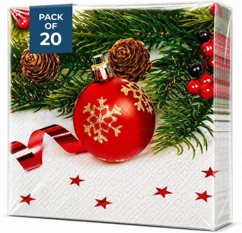 Vista 17 de AM Decor - 20 servilletas de papel de 3 capas de 3 capas para cenas de vacaciones, decoración Decoupage – 13 x 13 pulgadas (desplegada) luz de Luz