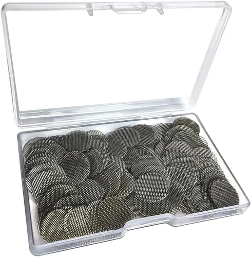 Vista 5 de Gebildet 210 filtros de tubería de acero inoxidable, tubo de pantallas de fumar de 0.500 in, filtro de gasa de malla plateada con caja