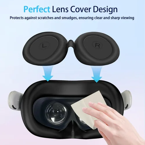 Vista 5 de 8-in-1 Silicone Cover Set for Meta Quest 3s Accessories, Juylay VR Protective Cover Accessories for Oculus Quest 3S with Facial Interface, Shell