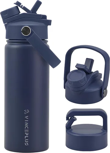 Vista 13 de Botella de agua de acero inoxidable de 32 onzas con tapa 2 en 1, botella de agua aislada al vacío de triple pared, a prueba de fugas, asa