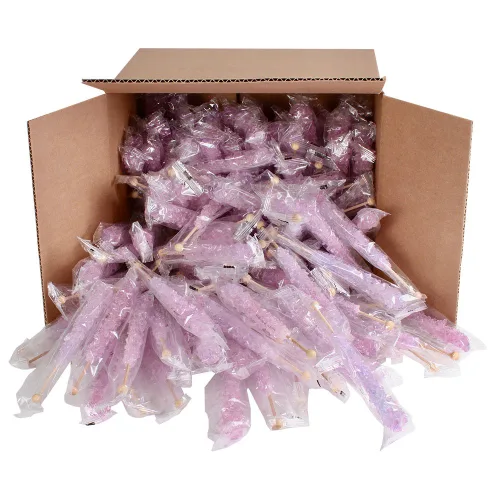 Vista 58 de Palitos de caramelo de roca extragrandes: 12 paletas de cereza rosa – envueltas individualmente – Palitos de caramelo de roca de cristal