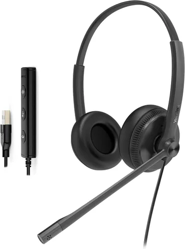 Vista 7 de Yealink Auriculares USB UH34 con micrófono, certificados por equipos, auriculares con cable con micrófono con cancelación de ruido para computadora