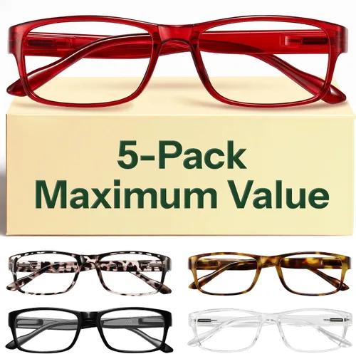 Vista 11 de Gaoye 1.25 - Gafas de sol para hombre para todo el día, lectores de computadora con protección de luz azul, paquete económico