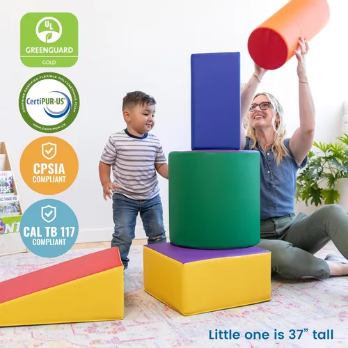Vista 5 de ECR4Kids SoftZone - Juego de trepar y gatear, bloques de construcción, surtido, 5 piezas