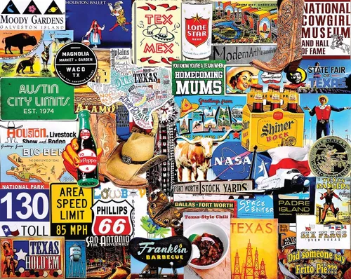 Vista 2 de White Mountain Rompecabezas de 1000 piezas con collage del estado occidental con piezas grandes para adultos y familia, de 24 x 30 pulgadas, I Love