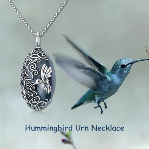 Vista 6 de TOUPOP Urn Necklace for Ashes for WomenMen 925 Sterling Silver Oval Cremation Jewelry for Ashes wFunnel Filler Keepsake Pendant Neccklace