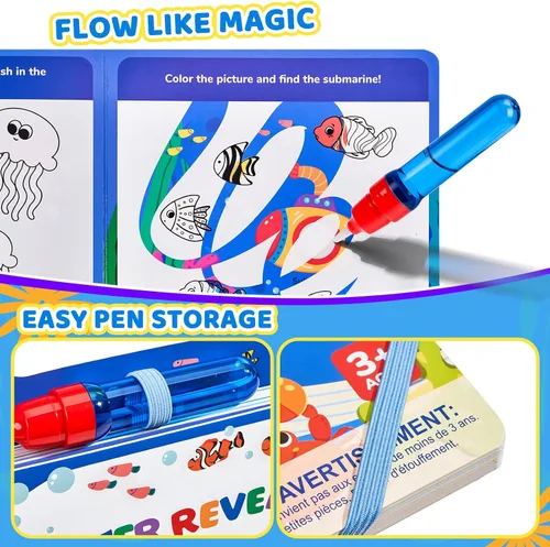 Vista 4 de JoyCat Libro para colorear de agua oceánica para niños pequeños de 1 a 3