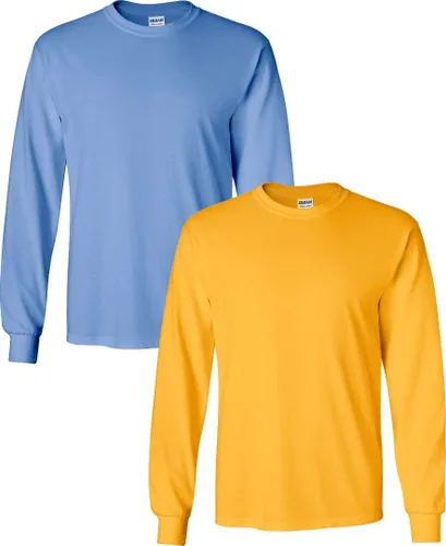 Vista 97 de Gildan - Camiseta de algodón y de manga larga para hombre, modelo G2400 (1) verde irlandés + (1) negro