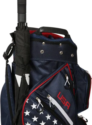 Vista 4 de Prosimmon Golf DRK - Bolsa para carrito de 14 vías, bandera de Estados Unidos