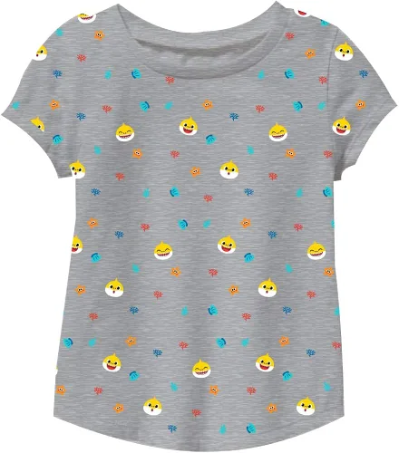 Vista 4 de Nickelodeon - Juego de camiseta de 2 piezas para bebés y niñas (2 a 2.0in), diseño de tiburón