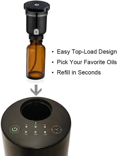 Vista 3 de Difusor de aceite esencial sin agua con capacidad de 0.7 fl oz, difusores inalámbricos con 3 niveles de niebla y temporizadores para oficina en casa