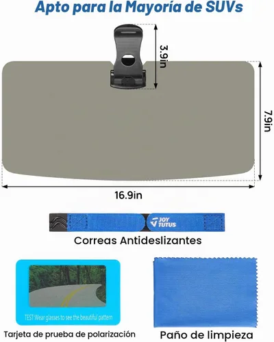 Vista 7 de JOYTUTUS Visera solar para camioneta, paquete de 2 extensores polarizados para camión, extensión universal UV400 para visera de automóvil
