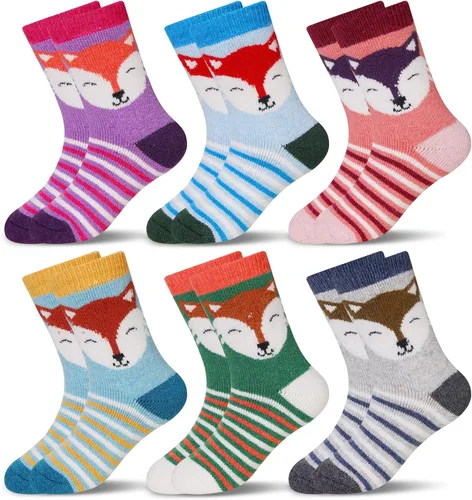 Vista 67 de Eocom 6 pares de calcetines de invierno cálidos de lana para niños y niñas