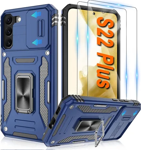 Vista 107 de Atump Funda para Motorola Moto G Play 2024 (4G) con [paquete de 2] protector de pantalla HD y cubierta para cámara deslizante, soporte de anillo