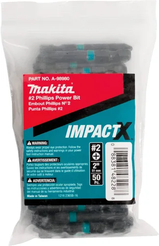 Vista 7 de Makita A-96643 Impactx 1 Phillips 2″ Power Bit, 2 Pack