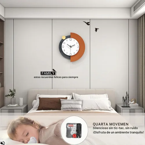 Vista 4 de FLEBLE Relojes de pared modernos para decoración de sala de estar, reloj de pared decorativo grande, funciona con pilas, para dormitorio, oficina