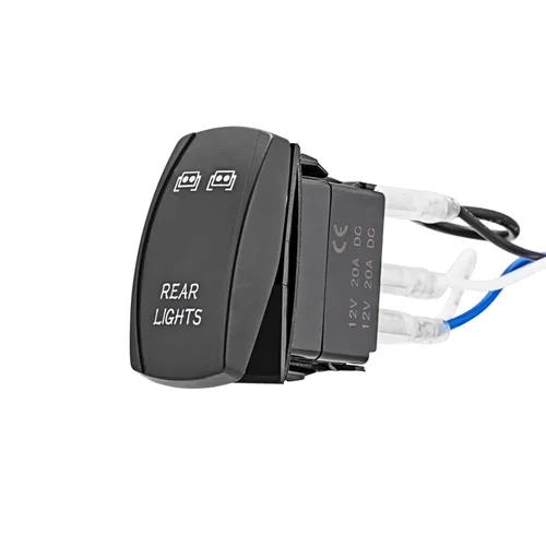 Vista 7 de Mofun - Kit de arnés de cableado de luz LED de 2 conductores con interruptor basculante azul para luces traseras, relé de encendido/apagado
