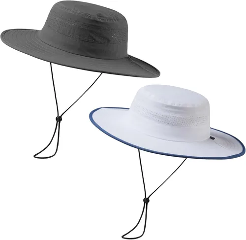 Vista 8 de Sombrero de cubo de sol con ala plegable UPF 50+ resistente al agua con malla perforada láser ajustable para hombres y mujeres al aire libre Caqui