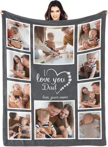 Vista 27 de Envía al Día Siguiente, Manta Personalizada con Texto en Imagen, Manta Personalizada de Collage de Fotos, Manta de Franela Personalizada, Regalos
