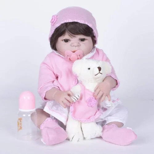 Vista 6 de Memory Aids - Muñeca Reborn de silicona completa de simulación de muñeca bebé de 22 pulgadas C01