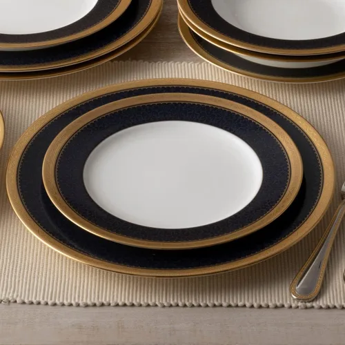 Vista 5 de Noritake Odessa Cobalt Gold - Juego de vajilla de 12 piezas, servicio para 4 personas