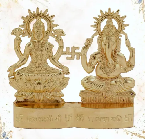 Vista 2 de IS4A Laxmi Ganesha - Estatua energizada – Lakshmi Ganesh Murti para Mandir Home, regalo de Diwali ídolo Murti para Pooja hindú, hogar Mandir indio