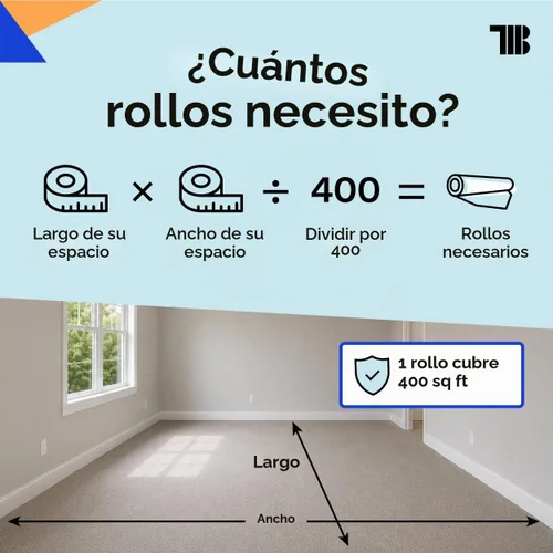 Vista 8 de TapeManBlue Rollo de película protectora de alfombra de 24 pulgadas x 200 pies, película protectora de plástico autoadhesiva para alfombras