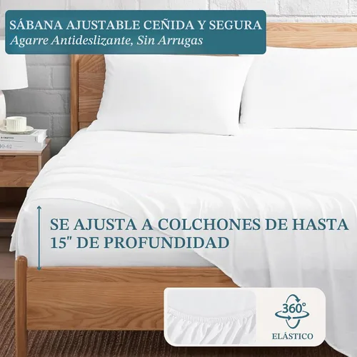 Vista 3 de Casa Platino Juego de sábanas individuales, juego de sábanas de microfibra cepillada 100% prelavada, juego de 3 piezas, ropa de cama refrescante 01