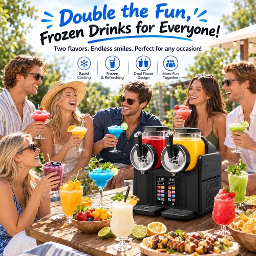 Vista 8 de Máquina de granizado de doble tanque para el hogar, fabricante de helado