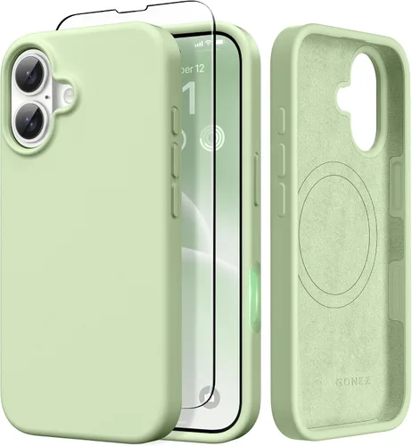 Vista 177 de GONEZ Funda magnética para iPhone 14, compatible con Magsafe, con protector de pantalla + protector de cámara, forro de microfibra antiarañazos
