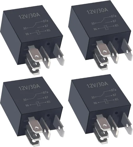 Vista 10 de 2 relés de 4 pines, 30A, 12V para automóvil - Relé de arranque resistente multiusos - Accesorios automotrices universales con diseño impermeable