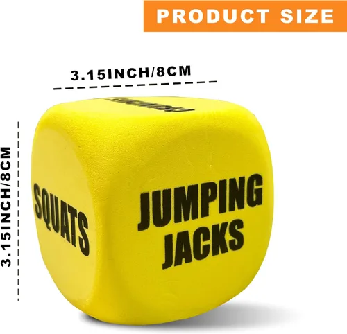 Vista 5 de Dados de espuma para ejercicios con bolsa de almacenamiento, dados de entrenamiento de seis caras, accesorios perfectos para ejercicio y fitness