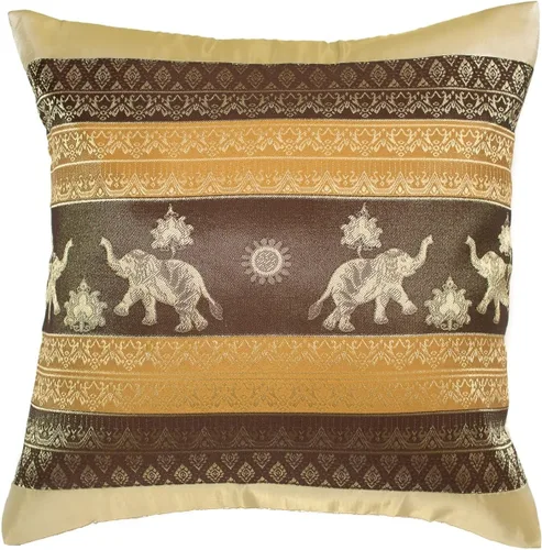 Vista 15 de Fundas de almohada decorativas de 16 x 16 pulgadas (15.7 x 15.7 in) con estampado de elefante y sol, funda de cojín para sofá, silla, cama, cierre