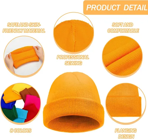 Vista 3 de Paquete de 16 gorros de invierno a granel para clima frío, unisex, gorro cálido para hombres y mujeres, conducir, ciclismo, senderismo, patinaje