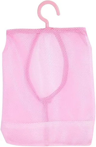 Vista 7 de LiebeWH Bolsa de almacenamiento de malla colgante para lavandería, bolsa de ropa sucia con gancho para colgar para pared, armario, caravana, baño