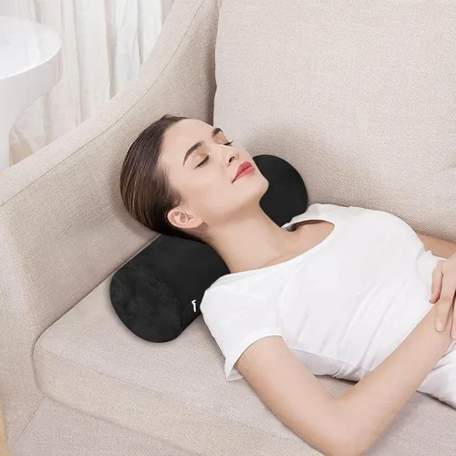 Vista 5 de Almohada de almohada cervical para el cuello, almohada redonda para espalda, almohada cilíndrica pequeña, soporte de espalda de espuma