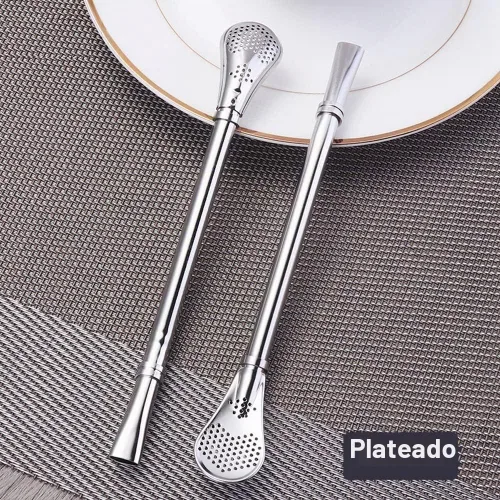 Vista 8 de Bombilla Yerba Mate - Pajitas de Yerba Mate, paquete de 3 popotes reutilizables para té, café, cóctel, acero inoxidable, dobladas, flujo suave Negro
