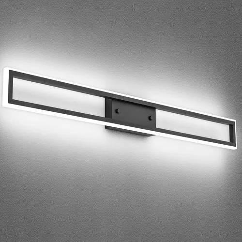 Vista 8 de Luces de tocador de níquel cepillado para baño, luces LED regulables para baño, luz de tocador moderna de 24 pulgadas, 6000 K