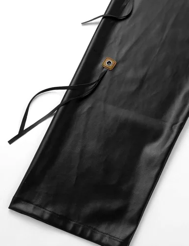 Vista 6 de JanJean Disfraz de vaquero del salvaje oeste para hombre adulto, pantalones sueltos de cuero para motocicleta